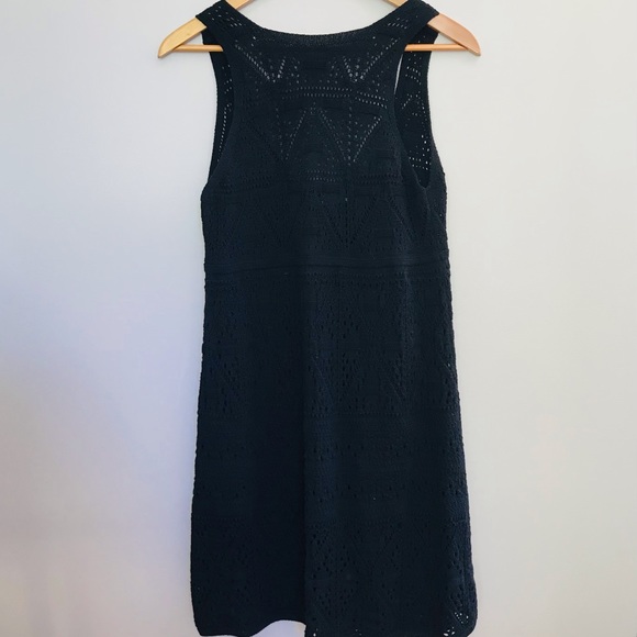 ZARA | Crochet Knit Mini Black Dress Size L - Picture 13 of 16